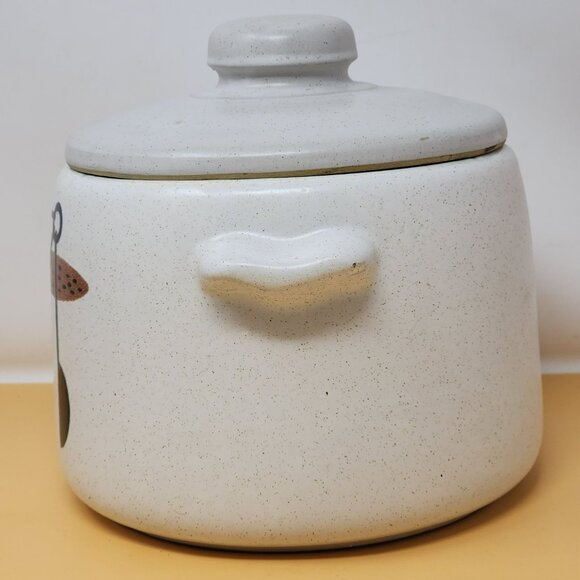 Vintage West Bend Stoneware Cooking Pot With Lid & Handles - Picture 2 of 10